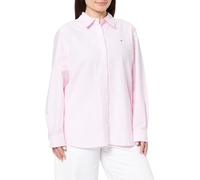 Tommy Hilfiger Women’s Relaxed Fit Oxford Shirt, Multicolor (Classic Ithaca STP/Mid Pink), 10
