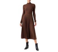 Tommy Hilfiger Women’s Rib Mix Pleated Dress, Brown (Legacy Brown), L