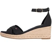 Tommy Hilfiger Women's Mid Wedge Espad X Cross FW0FW09332 Wedge Espadrilles, BLACK (Black), 5