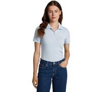 Tommy Hilfiger Women’s Script Graphic Slim Fit Short Sleeve Polo Shirt, Blue (Breezy Blue), XL