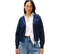 Tommy Hilfiger Women’s Script Pique Hoodie with Zip, Blue (Dark Night Navy), XXL