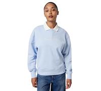 Tommy Hilfiger Women’s Script Pique Regular Fit Sweatshirt, Blue (Breezy Blue), L