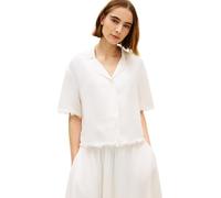 Tommy Hilfiger Frayed Linen Blend Shirt, White, Size M, Women White