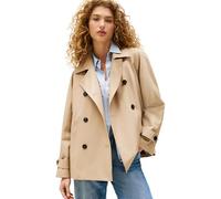 Tommy Hilfiger Women’s Short Cotton Trench Coat, Beige (Beige), 16