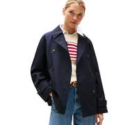 Tommy Hilfiger Women’s Short Cotton Trench Coat, Blue (Desert Sky), 14