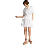 Tommy Hilfiger Women’s Short Linen Dress with Waist Belt, White (Th Optic White), 8