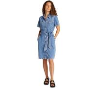 Tommy Hilfiger Women’s Short Sleeve Belted Ali Knee Length Denim Dress, Blue (Ali), L