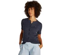 Tommy Hilfiger Women’s Short Sleeve Cable Knit Cardigan, Blue (Dark Night Navy), 3XL