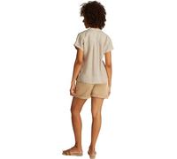 Tommy Hilfiger Women’s Short Sleeve Collarless Linen Blouse, Multicolor (Classic Ithaca/Sandalwood), 12