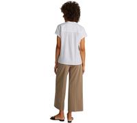 Tommy Hilfiger Women’s Short Sleeve Collarless Linen Blouse, White (Th Optic White), 6