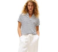 Tommy Hilfiger Women’s Short Sleeve Lyocell Tipping Polo Shirt Without Button Placket, Multicolor (Breton/ECU/Dark Night Navy), XL
