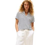 Tommy Hilfiger Women’s Short Sleeve Lyocell Tipping Polo Shirt Without Button Placket, Multicolor (Breton/ECU/Dark Night Navy), XXS