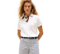 Tommy Hilfiger Women’s Short Sleeve Lyocell Tipping Polo Shirt Without Button Placket, White (Ecru), XXXL