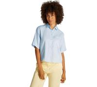 Tommy Hilfiger Women’s Short Sleeve Relaxed Fit Linen Shirt, Blue (Breezy Blue), 10