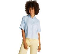 Tommy Hilfiger Women’s Short Sleeve Relaxed Fit Linen Shirt, Blue (Breezy Blue), 16