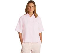 Tommy Hilfiger Women’s Short Sleeve Relaxed Fit Linen Shirt, Pink (Light Pink), 8