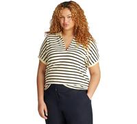 Tommy Hilfiger Women’s Short Sleeve Relaxed Fit Lyocell Polo Shirt, Multicolor (Calico/Dark Night Navy STP), 18