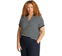 Tommy Hilfiger Women’s Short Sleeve Relaxed Fit Lyocell Polo Shirt, Multicolor (Dark Night Navy/Calico STP), 18