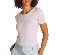 Tommy Hilfiger Women’s Short Sleeve Ribbed 5X2 Slim Fit T-Shirt, Pink (Light Pink), S