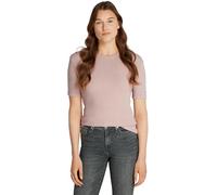 Tommy Hilfiger Women’s Short Sleeve Ribbed Round Neck T-Shirt, Pink (Foggy Pink), L