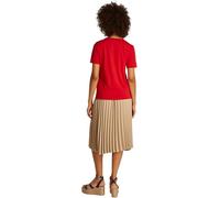 Tommy Hilfiger Women’s Short Sleeve Round Neck Contrast Flag T-Shirt, Red (Primary Red), S