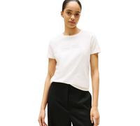Tommy Hilfiger Women’s Short Sleeve Round Neck Lurex Script T-Shirt, White (Ivory Silk), XXXL