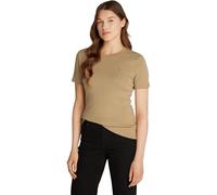 Tommy Hilfiger Women’s Short Sleeve Round Neck Slim Cody T-Shirt, Beige (Safari Canvas), S