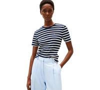 Tommy Hilfiger Women’s Short Sleeve Round Neck Slim Cody T-Shirt, Multicolor (Dark Night Navy/Ecru STP), S
