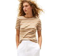 Tommy Hilfiger Women’s Short Sleeve Round Neck Slim Cody T-Shirt, Multicolor (Hickory/Ecru STP), XXS