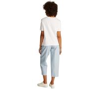 Tommy Hilfiger Women’s Short Sleeve Stripe Gold T-Shirt with Buttons, White (Ecru), M