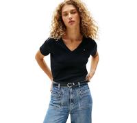 Tommy Hilfiger Slim Cody Short Sleeve V Neck T-shirt Blue M Woman