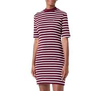 Tommy Hilfiger Women’s Slim Cody Mock Neck T-Shirt Dress, Multicolor (Breton STP Deep Rouge/Ecru), M