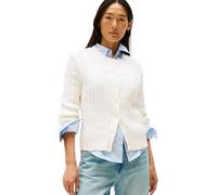 Tommy Hilfiger Women’s Slim Fit Cable Knit Cardigan, White (Ivory Silk), S