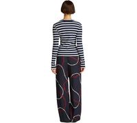 Tommy Hilfiger Women’s Slim Henley Long Sleeve Top with Button Placket, Multicolor (Dark Night Navy/Calico STP), S