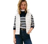 Tommy Hilfiger Women’s Slim Padded Gilet with Hood, White (Ivory Silk), M