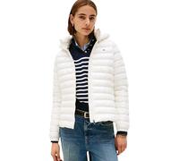 Tommy Hilfiger Women’s Slim Quilted Jacket with Hood, White (Ivory Silk), XS