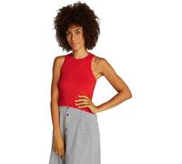 Tommy Hilfiger Women’s Slim Rib Stretch Tank Top, Red (Primary Red), M