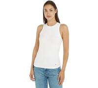 Tommy Hilfiger Women’s Slim Rib Stretch Tank Top, White (Ecru), L