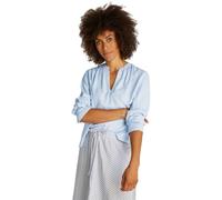 Tommy Hilfiger Women’s Soft Viscose Blouse with V-Neck, Blue (Breezy Blue), 12