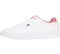 Tommy Hilfiger Women’s Sporty Low Top Vulcanised Runner Trainers, Multicolor (White/Washed Cherry), 6.5