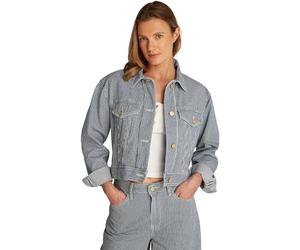 Tommy Hilfiger Women’s Straight Fit Cropped Denim Jacket, Multicolor (Jaz), 8