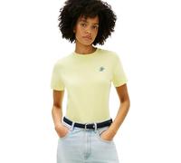Tommy Hilfiger Women’s T-Shirt Short Sleeve Script Regular with Round Neckline, Yellow (Faded Fluro), M