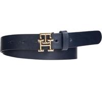 Tommy Hilfiger Women’s TH Logo 2.5 Leather Belt, Blue (Space Blue), 27.5 inches