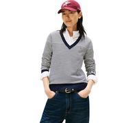Tommy Hilfiger Women’s V-Neck Jersey Knitted Jumper, Multicolor (Bretton Stripe Dark Night Navy), 3XL