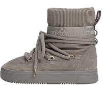 Tommy Hilfiger Women’s Warm Water Repellent Logo Tape Ankle Boots, Multicolor (Pewter Grey), 3.5