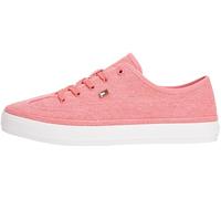 Tommy Hilfiger Women’s Washed Canvas Low Top Vulcanised Trainers, Red (Washed Cherry), 5