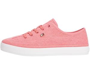 Tommy Hilfiger Women’s Washed Canvas Low Top Vulcanised Trainers, Red (Washed Cherry), 5