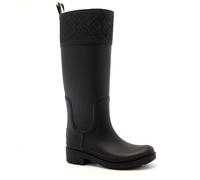 Tommy Hilfiger Women’s Water-Repellent Rubberised Tall Rainboots, Black (Black), 4