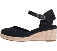 Tommy Hilfiger Women's Mid Wedge Espad Closed Toe FW0FW09233 Wedge Espadrilles, BLACK (Black), 7