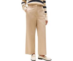 Tommy Hilfiger Women’s Wide Leg Cropped Cotton Chinos, Beige (Beige), 10